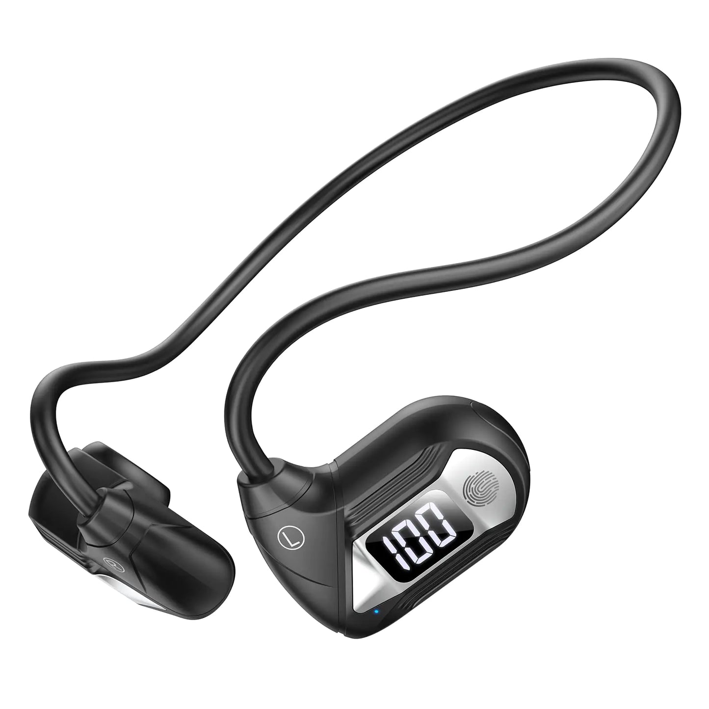 Open Ear Headphones Wireless Bluetooth Air Conduction Earbuds Bluetooth 5.3 For Sports20h Playtime Touch Control Headset For RunningCycling Hiking DrivingEarphones Gift for Men Women(Cool Black)