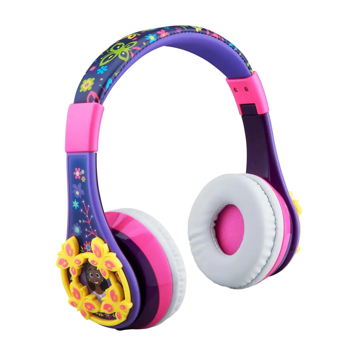 eKids Disney Encanto Kids Bluetooth Headphones Wireless Headphones with Microphone Includes Aux Cord Volume Reduced Kids Foldable Headphones