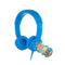 BuddyPhones Explore Plus Foldable Kids Wired Headphones SafeAudio Volume-Limiting to 85dB Built-in Audio Sharing Cable with in-Line Mic for Kindle iPad iPhone or Android by Onanoff (Cool Blue)