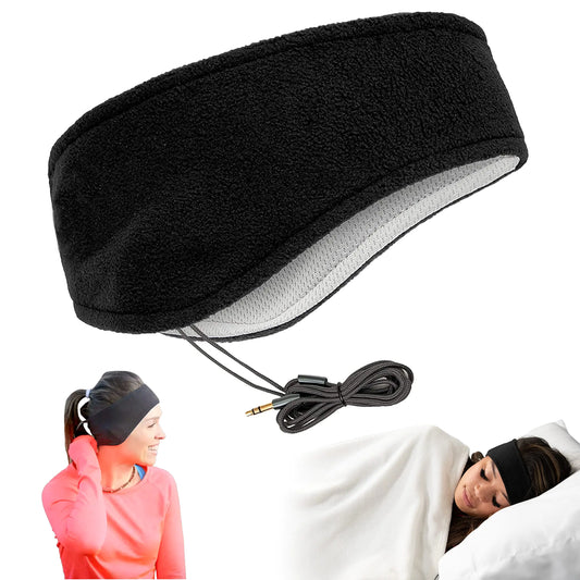 CozyPhones Sleep Headphones - Over Ear Headphones from Ultra Thin Cool Mesh Wired for Side Sleepers Meditation Running Laptop and Phone - Black Lycra