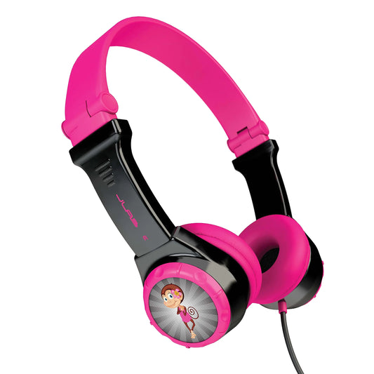 JLab JBuddies Folding Kids Wired Headphones Toddler Headphones Noise Isolation Kids Safe |Volume Limiting Headphones Headphones for Children Black/Pink